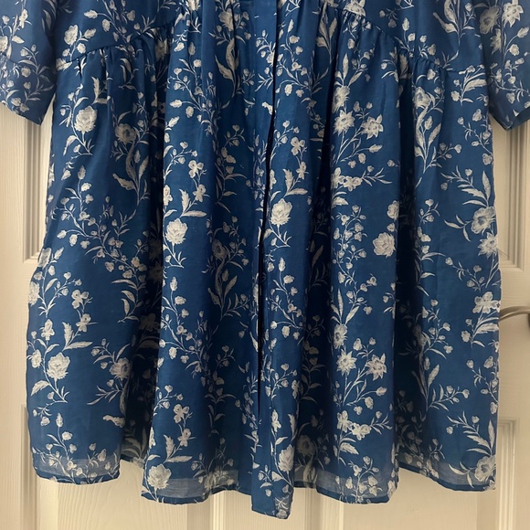 Tuckernuck Limoges Blue Floral Royal Shirt Dress Women’s Size XXL NWT - Picture 7 of 13